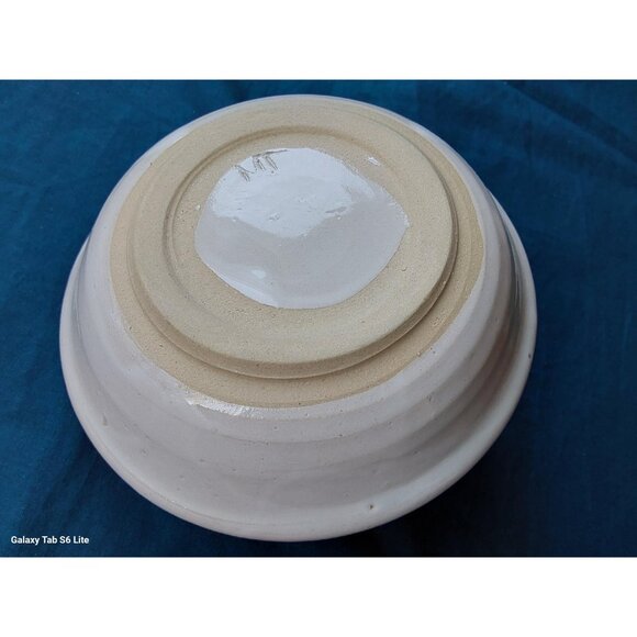 Studio pottery ikebana vase white red and yellow flowers floral greenery display - Picture 5 of 7